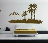 Sticker peisaj cu palmieri