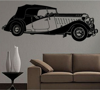 Stikcer decorativ masina retro 5