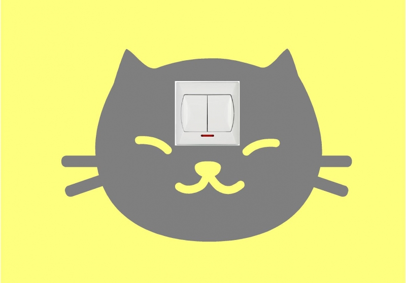 Sticker intrerupator cap de pisica