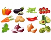 Pachet stickere legume colorate