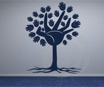 Sticker decorativ copac abstract cu radacini