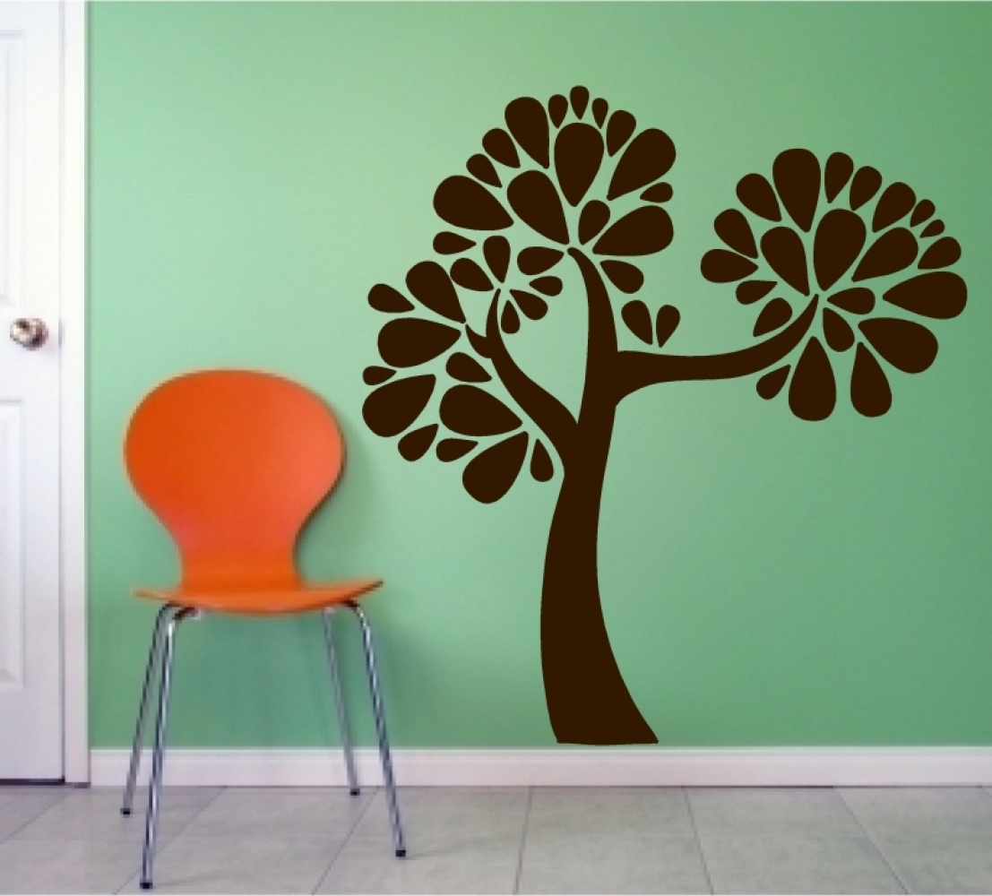 Sticker decorativ copac cu frunze