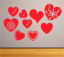 Sticker decorativ diverse inimioare