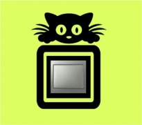 Sticker decorativ intrerupator cap de pisica