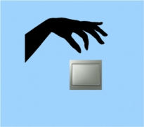 Sticker decorativ pentru intrerupator silueta mana