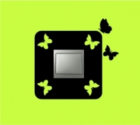 Sticker intrerupator patrat cu fluturi