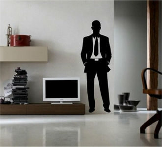 Sticker barbat in costum