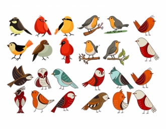 Pachet stickere diverse pasarele colorate