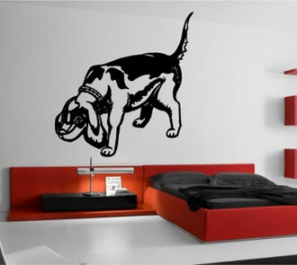 Sticker caine de vanatoare adulmecand