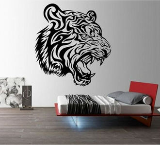 Sticker Cap de tigru din profil