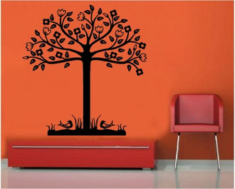 Sticker copac cu pasarele