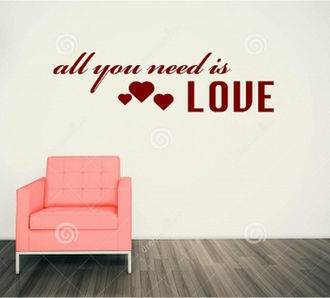Sticker decorativ ALL YOU NEED IS LOVE