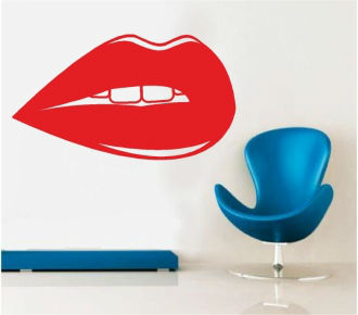 Sticker decorativ buze de femeie varianta 2