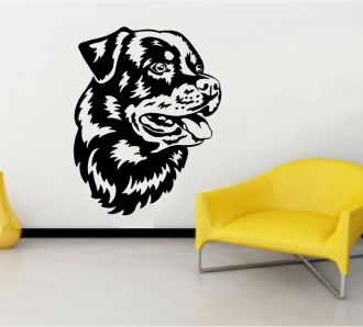 Sticker decorativ cap de caine