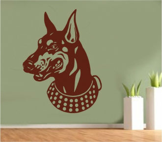 Sticker decorativ cap de Doberman