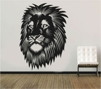 Sticker decorativ cap de leu