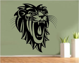 Sticker decorativ cap de leu ragnind