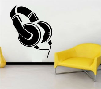 Sticker decorativ casti audio