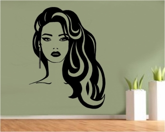 Sticker decorativ coafura de femeie