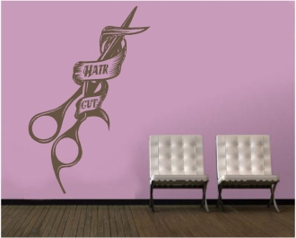 Sticker decorativ Hair Cut stilizat