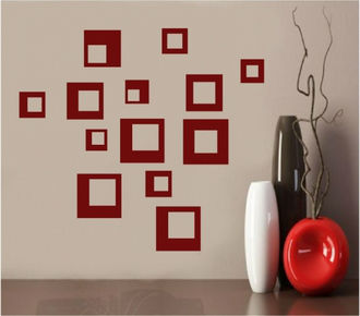Sticker decorativ patrate abstracte