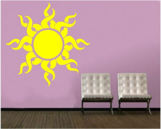 Sticker decorativ soare stilizat
