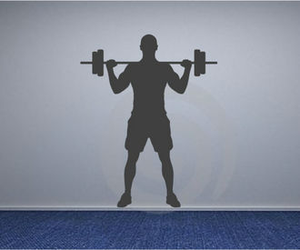 Sticker decorativ sportiv cu haltera