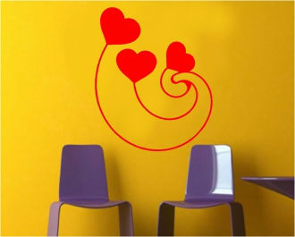 Sticker decortativ cu inimioare