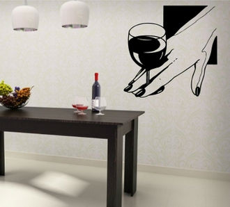 Sticker Pahar cu vin