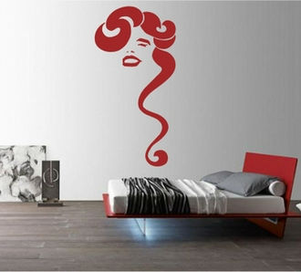 Sticker Tunsoare femeie par lung si carliontat