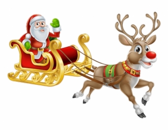 Sticker Mos Craciun cu sania