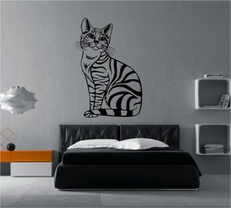 Sticker pisica dungata