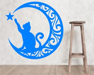 Sticker pisicuta pe luna