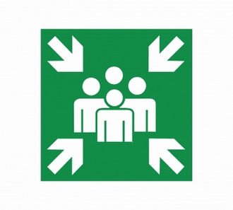 Sticker semnalizare adunare in caz de urgenta