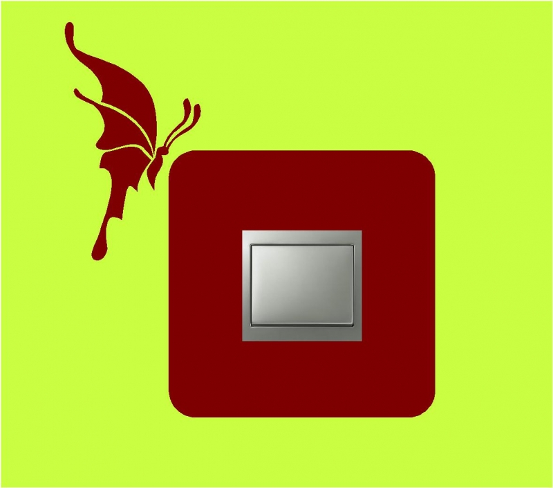 Autocolant pentru intrerupator cu fluture stilizat