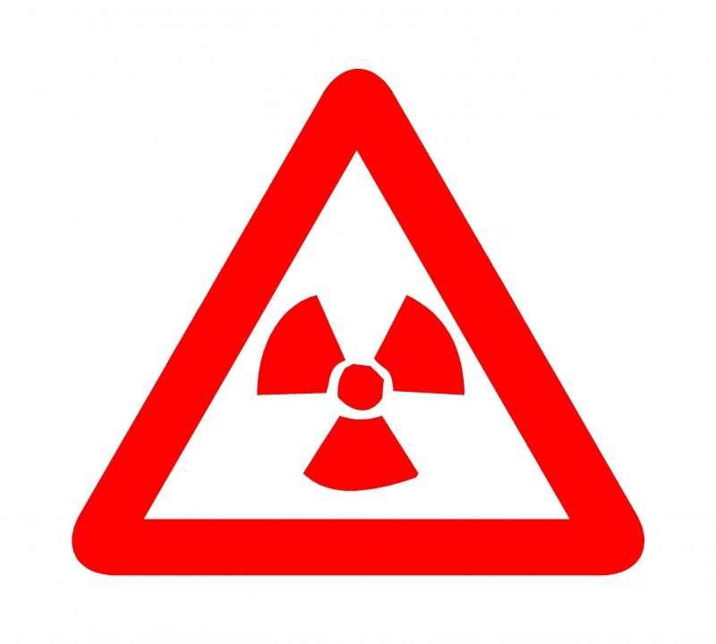 Sticker avertizare  zona radioactiva