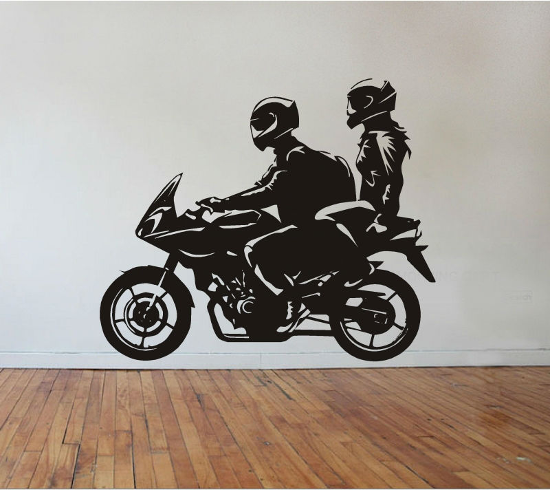 Sticker decorativ cuplu pe motocicleta