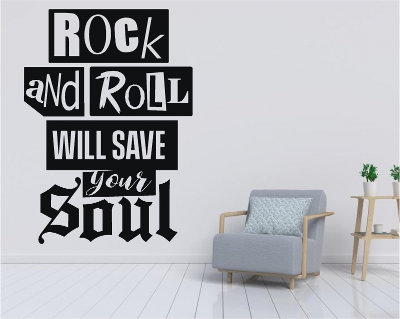 Sticker decorativ Rock and Roll will save your Soul