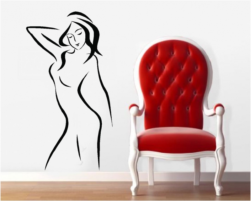 Sticker decorativ silueta femeie 5