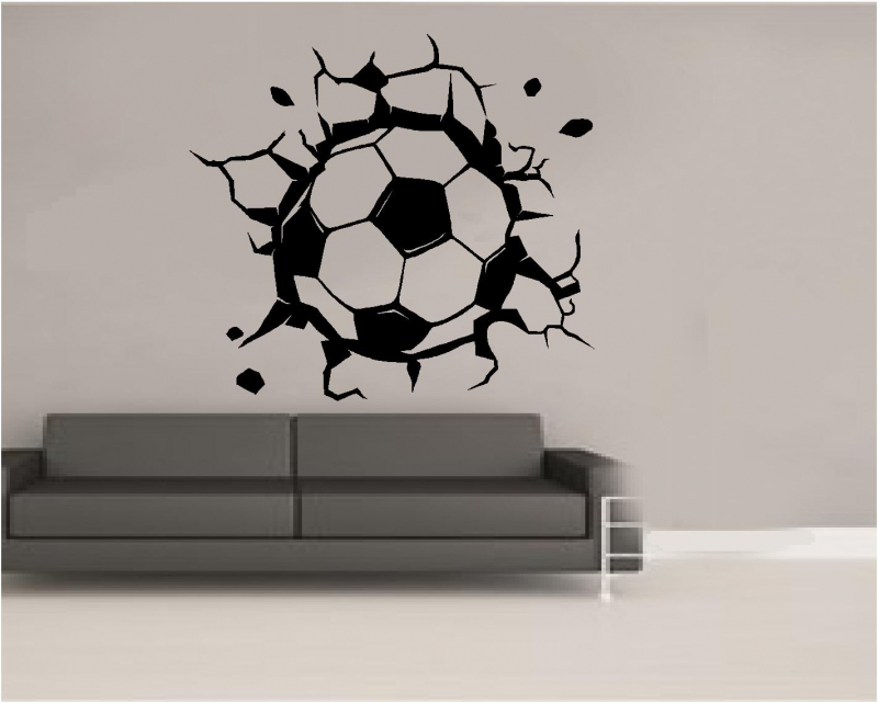 Sticker minge de fotbal prin perete