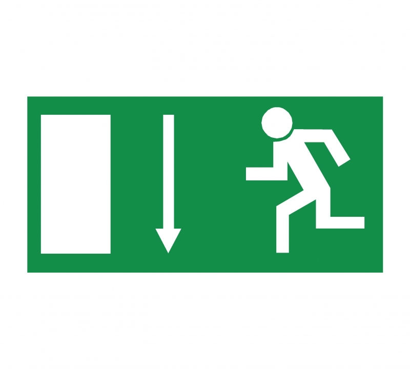 Sticker semnalizare coborare pe scari